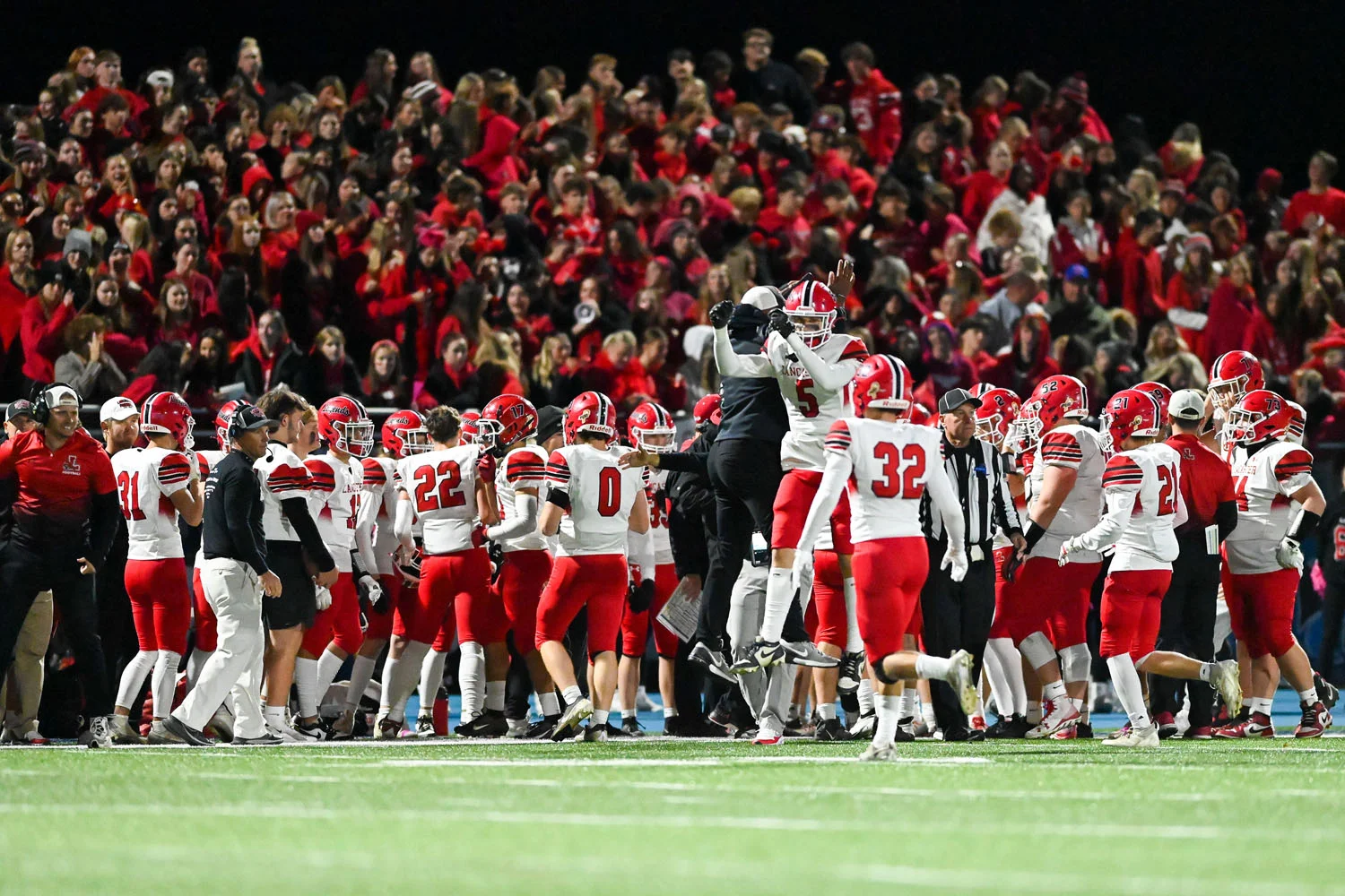 Celebration along the sidelines