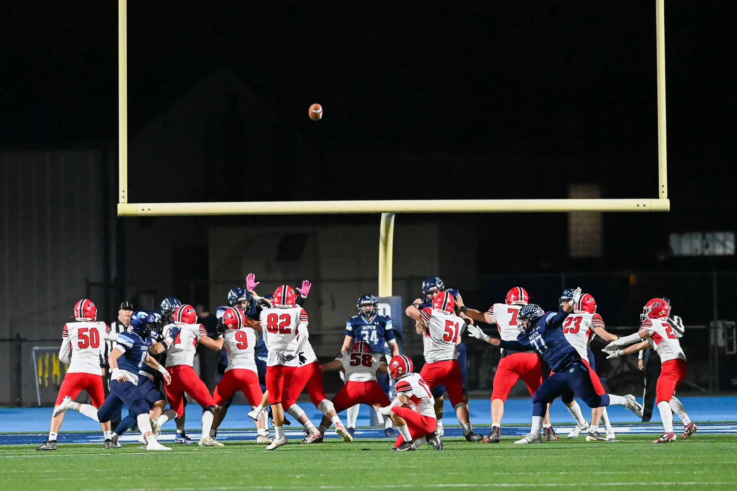 Field Goal unit kicking the ball