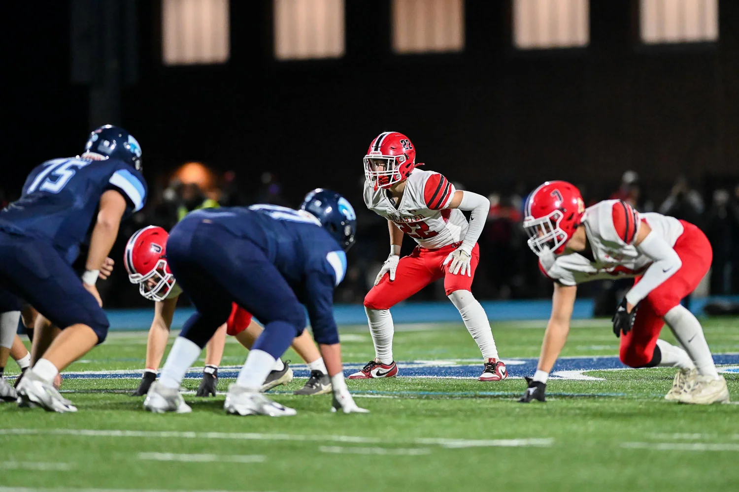 Linebacker focused on the offense