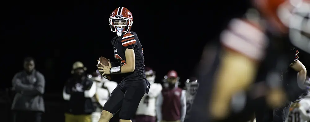 Lancaster Legend QB looking down field