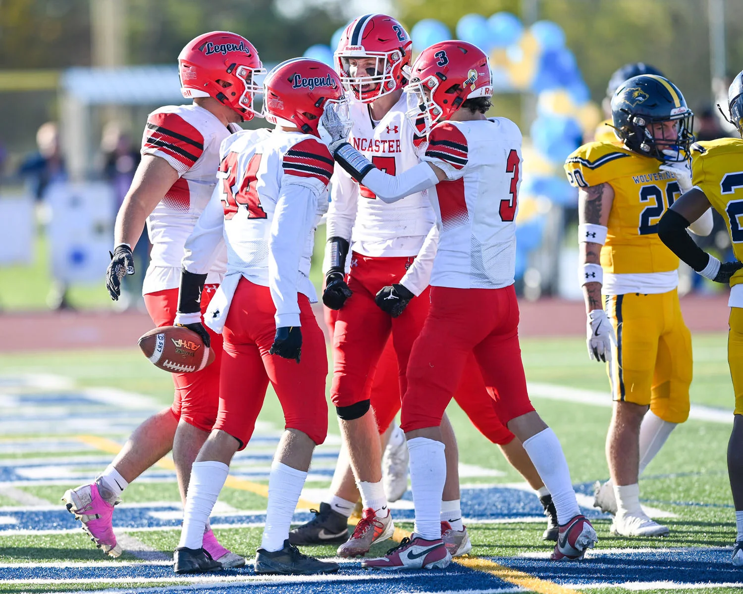 Touchdown celebration after a blocked punt