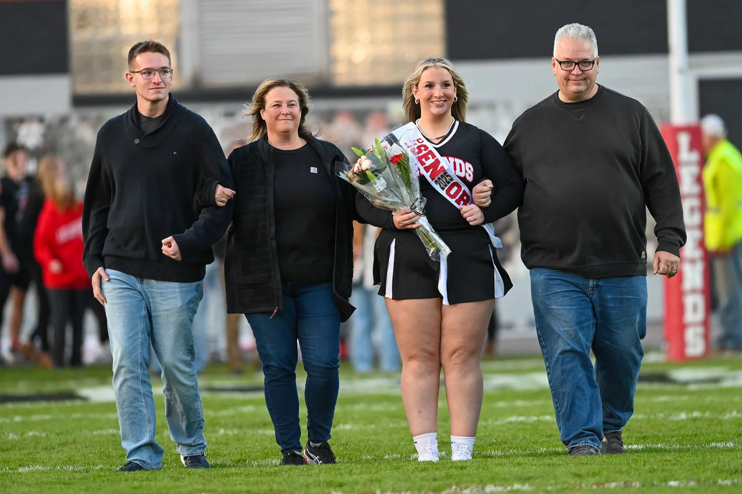 Senior Cheerleader and family