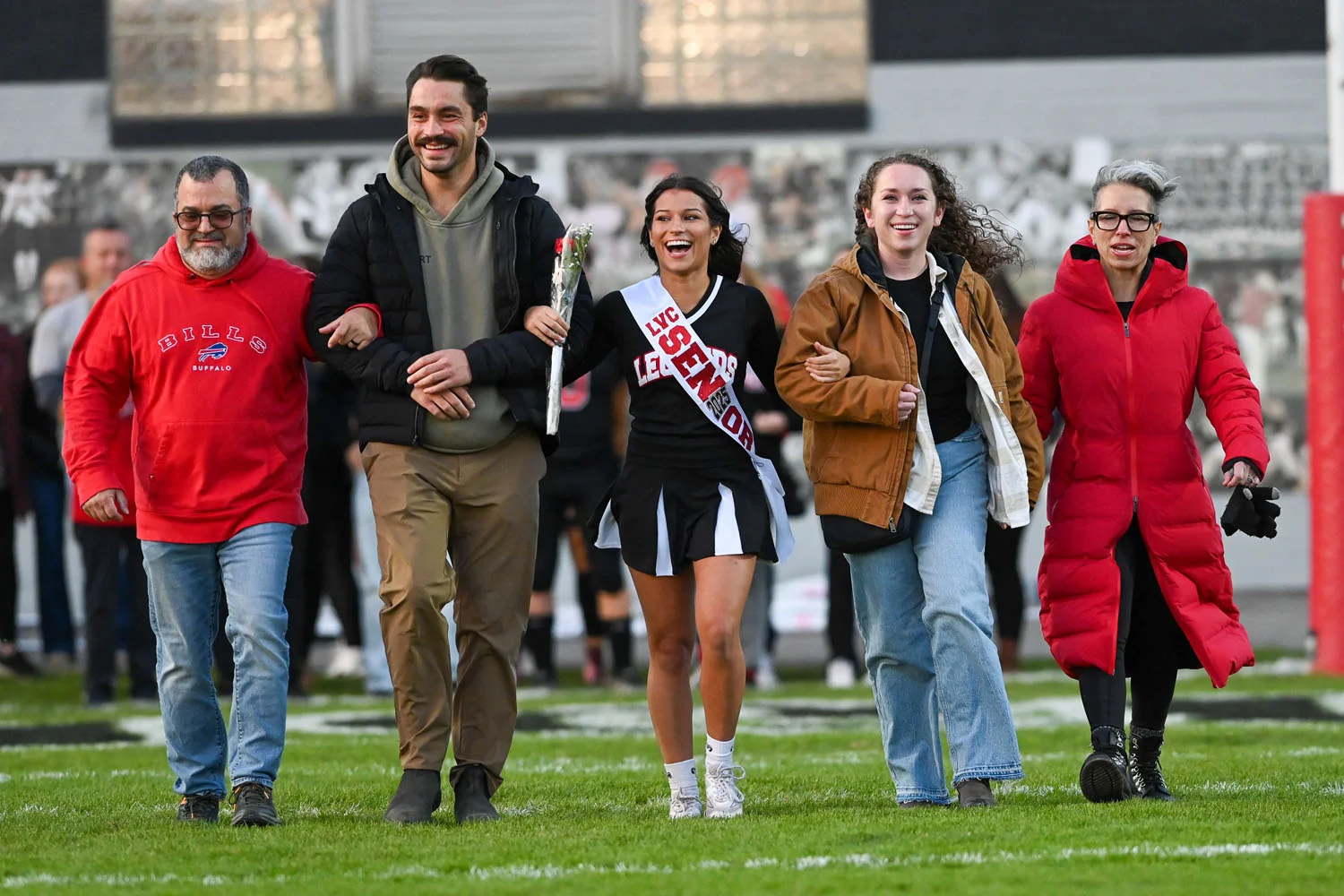 Senior Cheerleader and family